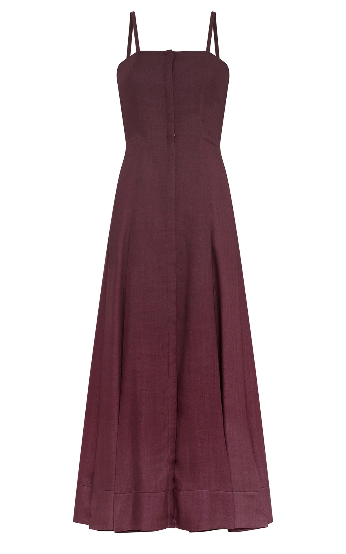 Magritte Dress en bordeaux cachemire soie chevrons