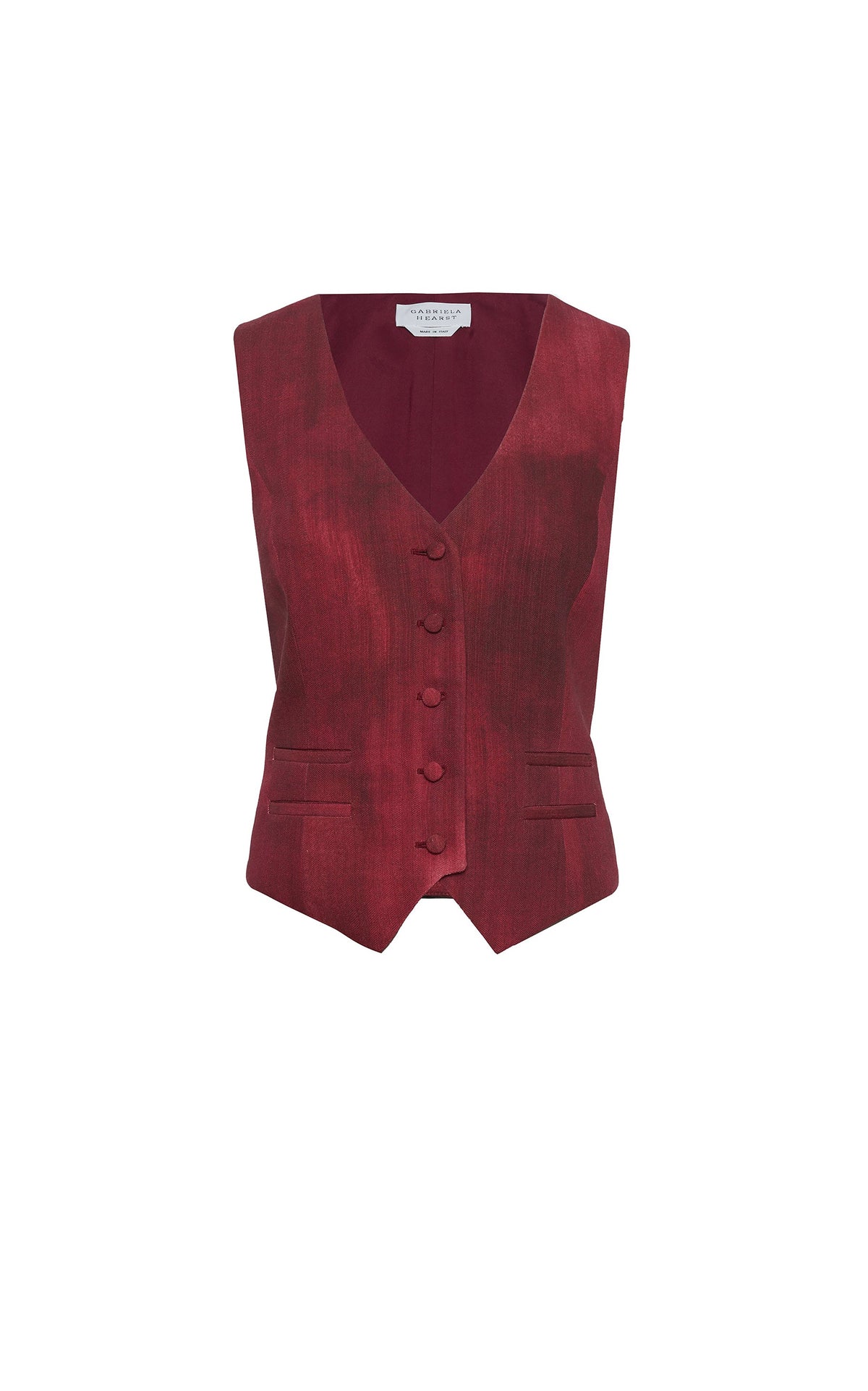 Coleridge Vest en bordeaux barre laine drap de costume