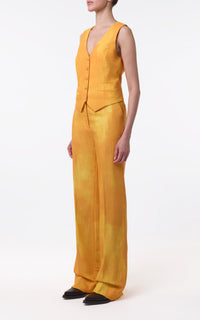Coleridge Vest en jaune de cadmium barre laine drap de costume
