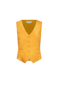 Coleridge Vest en jaune de cadmium barre laine drap de costume