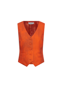Coleridge Vest en épice barre laine drap de costume