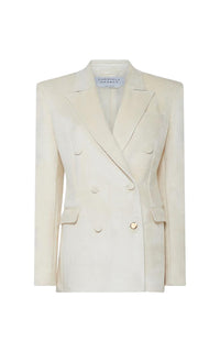 Ivory / Veste blazer Gavin en soie et laine - Ivory