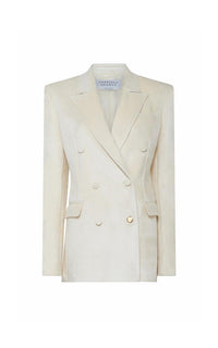 Gavin Blazer en ivoire soie velours coating