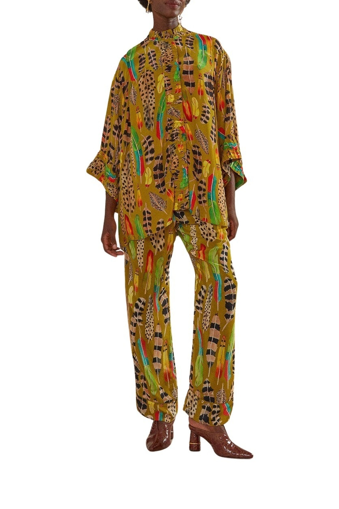 MEDIA OFF LINE_Amazon Feathers Trousers - Green