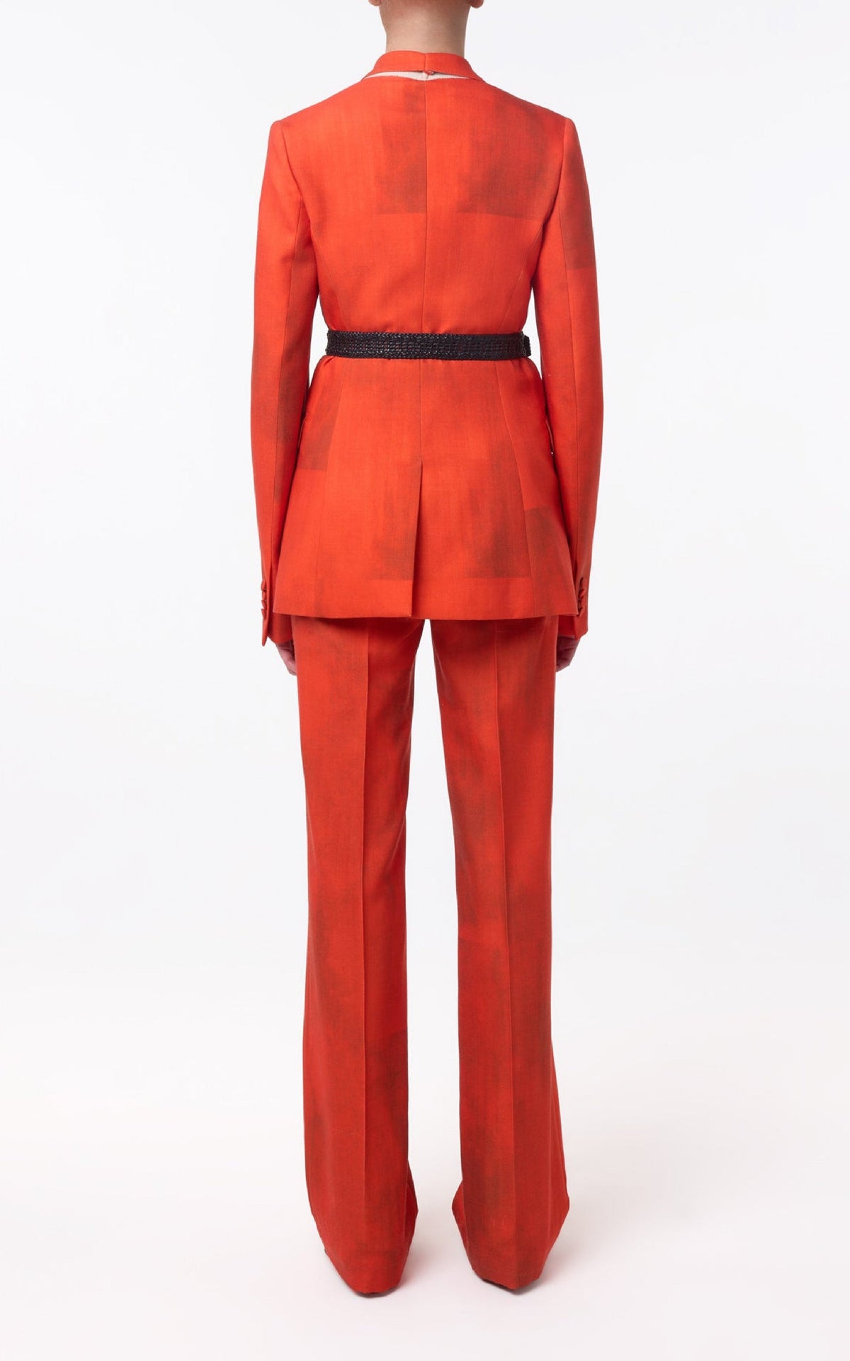 Angela Blazer en épice barre laine drap de costume