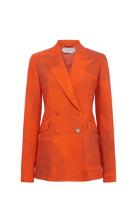 Angela Blazer en épice barre laine drap de costume