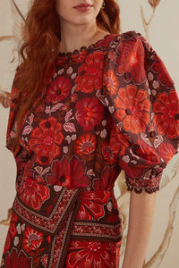 Blouse Gigi Tapestry Brown - Marron