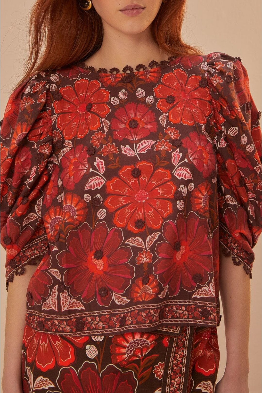 Blouse Gigi Tapestry Brown - Marron