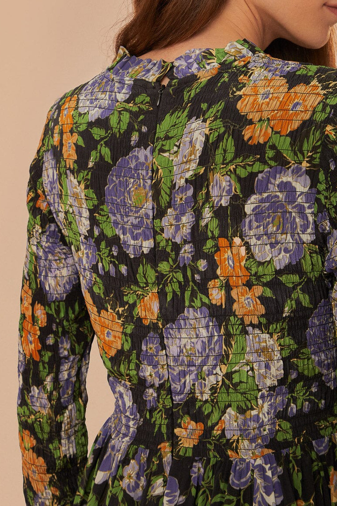 DJV_Capri Floral Black Robes midi - Capri Floral Black