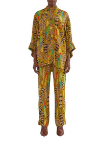 Blouse Plumes d'amazone à manches longues - Jaune