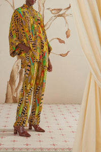 Blouse Plumes d'amazone à manches longues - Jaune