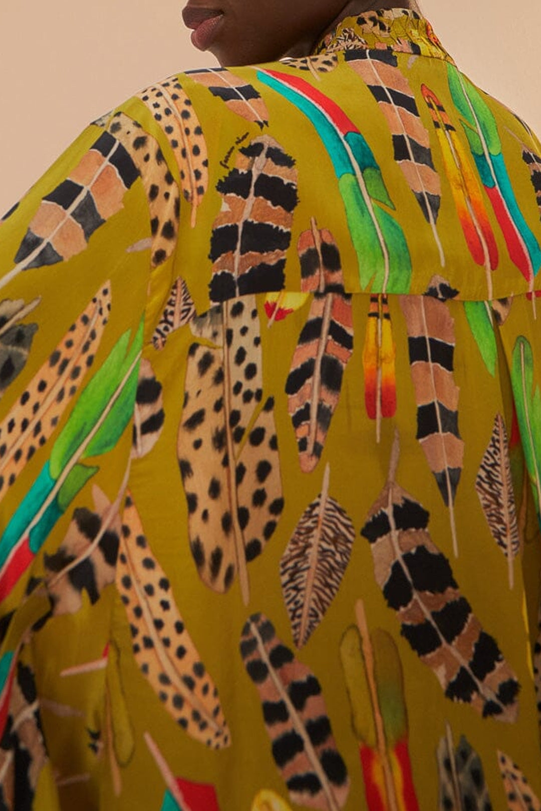 Blouse Plumes d'amazone à manches longues - Jaune
