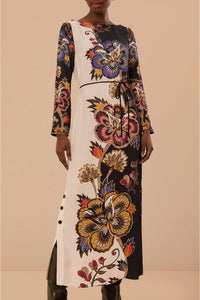 Floral maxi dress - Black