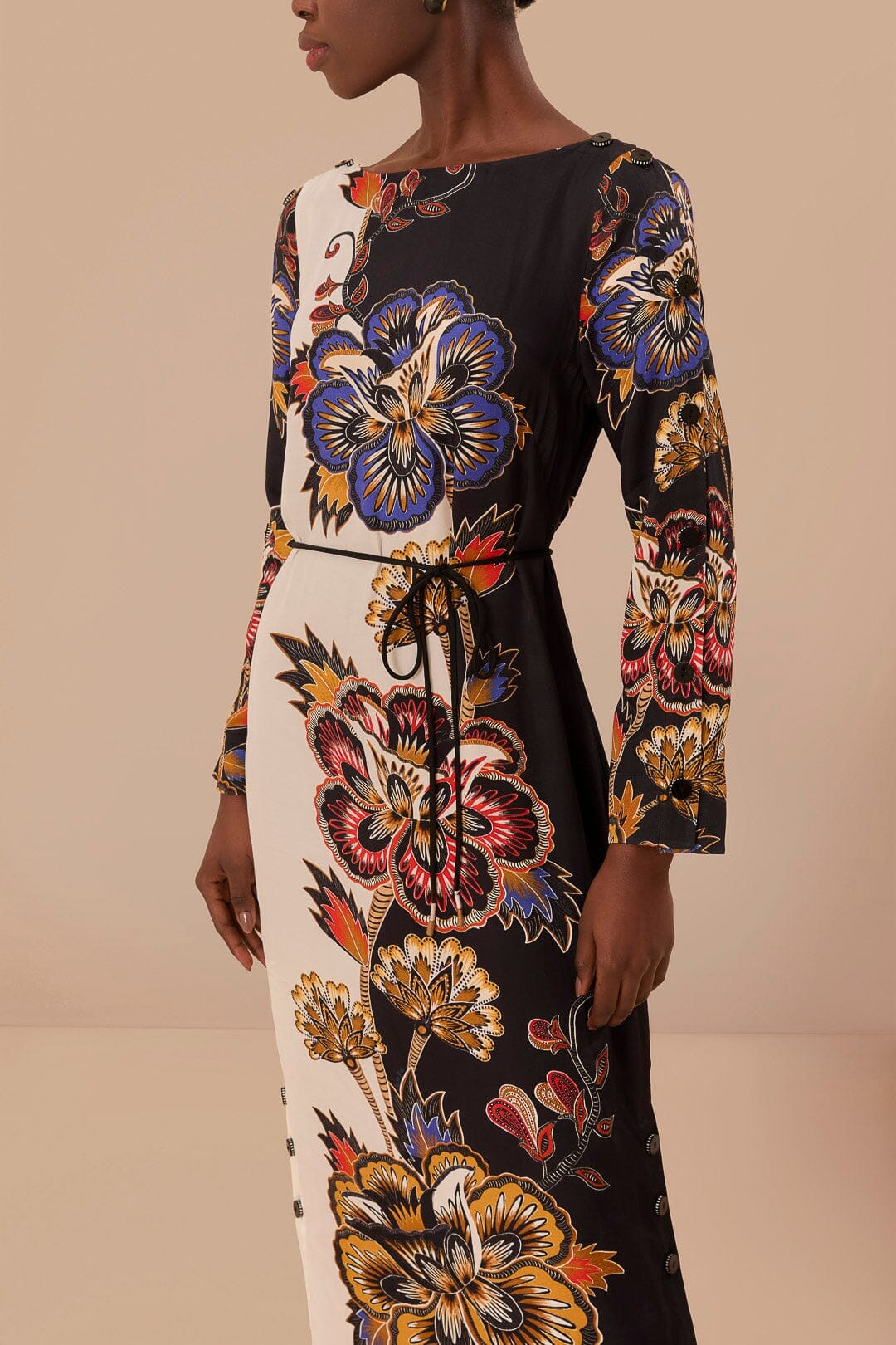 Floral maxi dress - Black