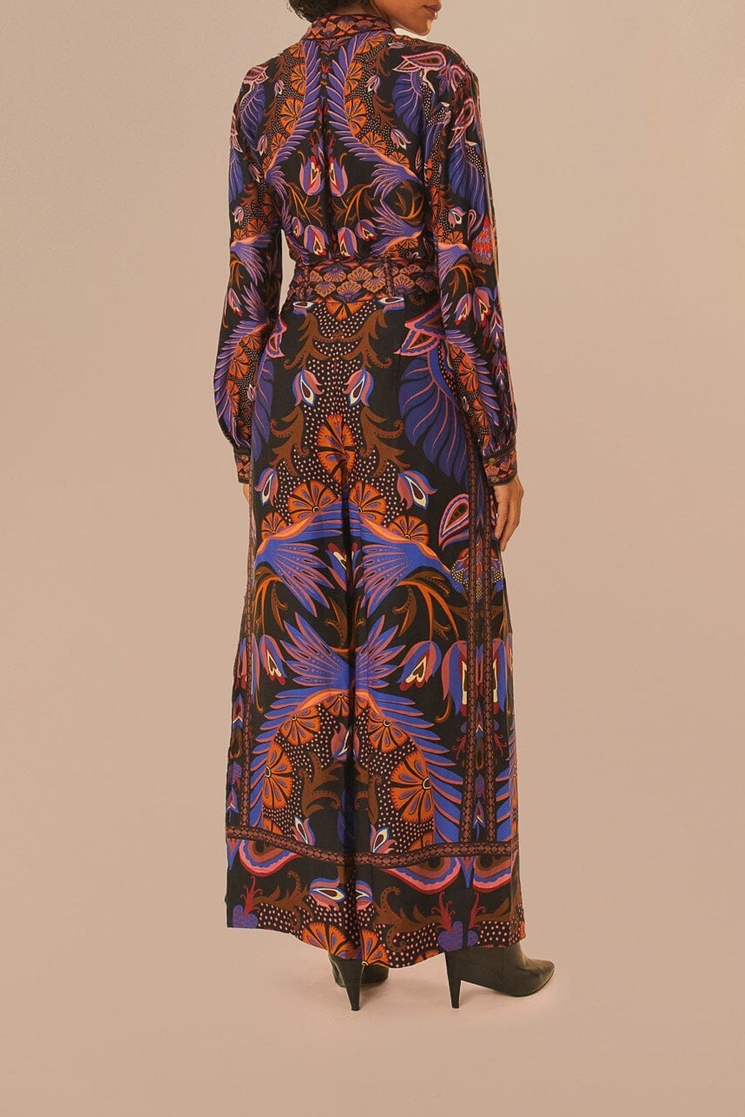 Pantalon à double ceinture et motif cœurs - Orange