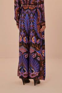 Pantalon à double ceinture et motif cœurs - Orange