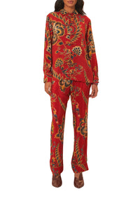 Long floral shirt - Red