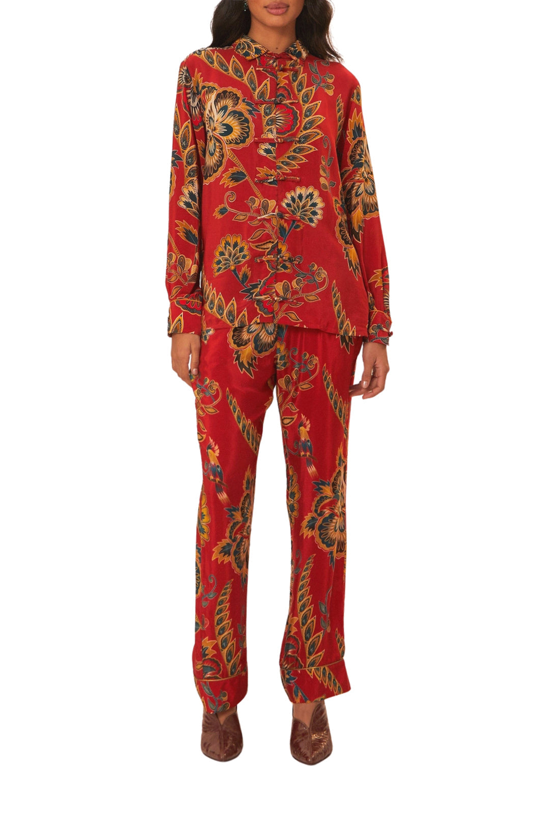 DJV_Maxi Floral Red Chemises & Blouses - Maxi Floral Red