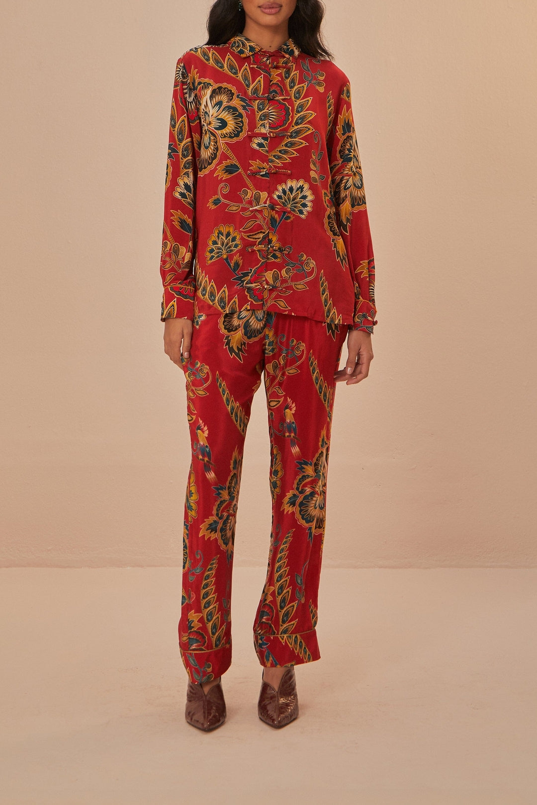 DJV_Maxi Floral Red Chemises & Blouses - Maxi Floral Red