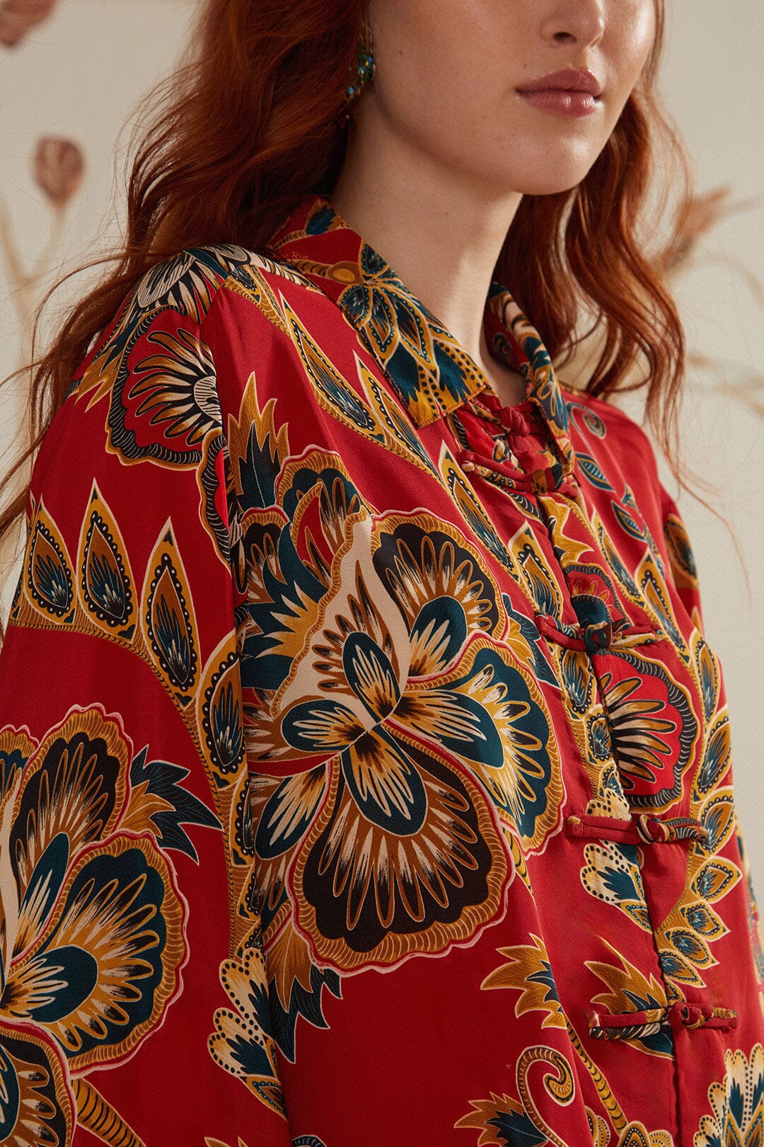 DJV_Maxi Floral Red Chemises & Blouses - Maxi Floral Red