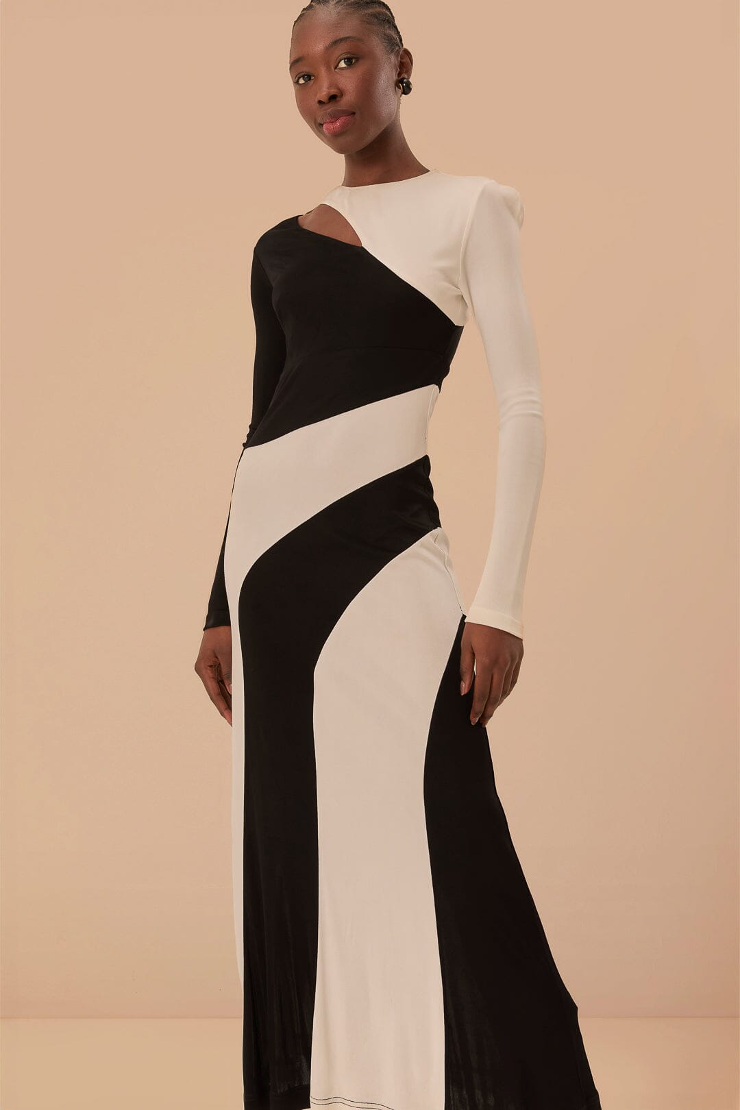 NEW_Black And White Robes midi - Black And White