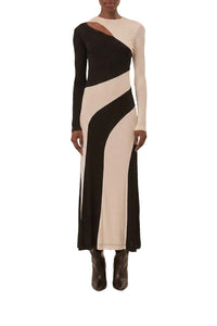 Robe midi à manches longues - Noir