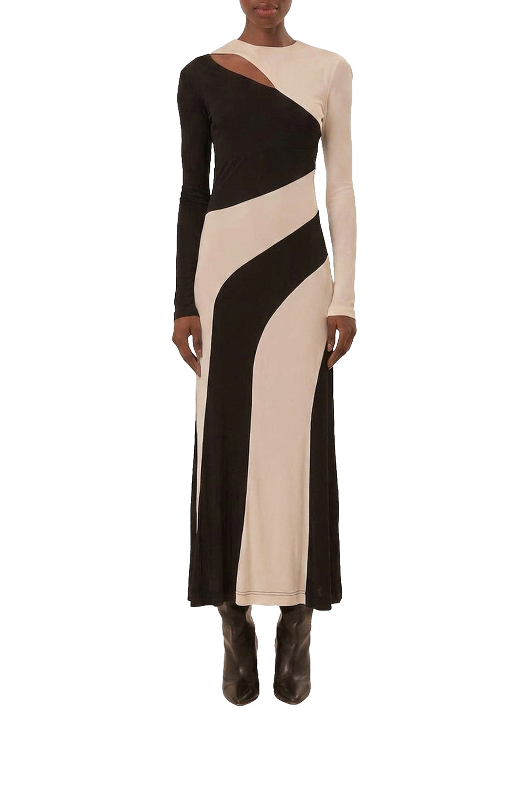 Robe midi à manches longues - Noir