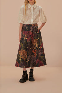 Blouse brodée à manches courtes en coton - Blanc