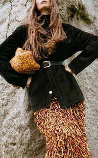 Cadmium Yellow & Spice & Bordeaux / Sac Mrina en cachemire - Cadmium Yellow & Spice & Bordeaux