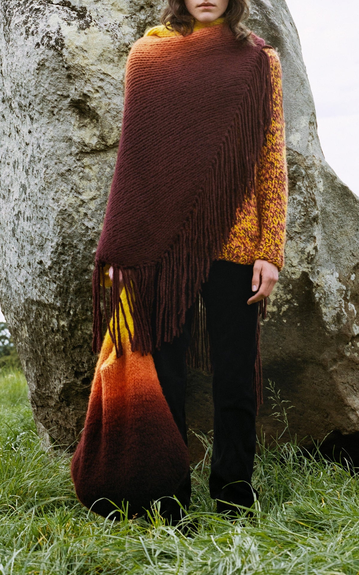 Lauren Wrap Dip Dye en dégradé lever de soleil welfat cachemire fil