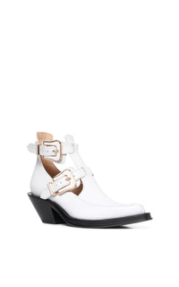 Pearlized White / Bottines Castro 50 en cuir - Pearlized White