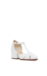 Pearlized White / Sandales Evita 80 en cuir - Pearlized White