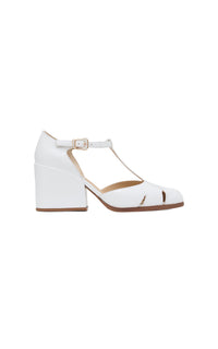 Pearlized White / Sandales Evita 80 en cuir - Pearlized White