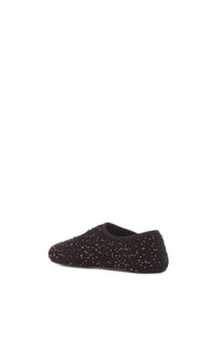 Callie Knit Ballerina en noir / or beaded bouclette