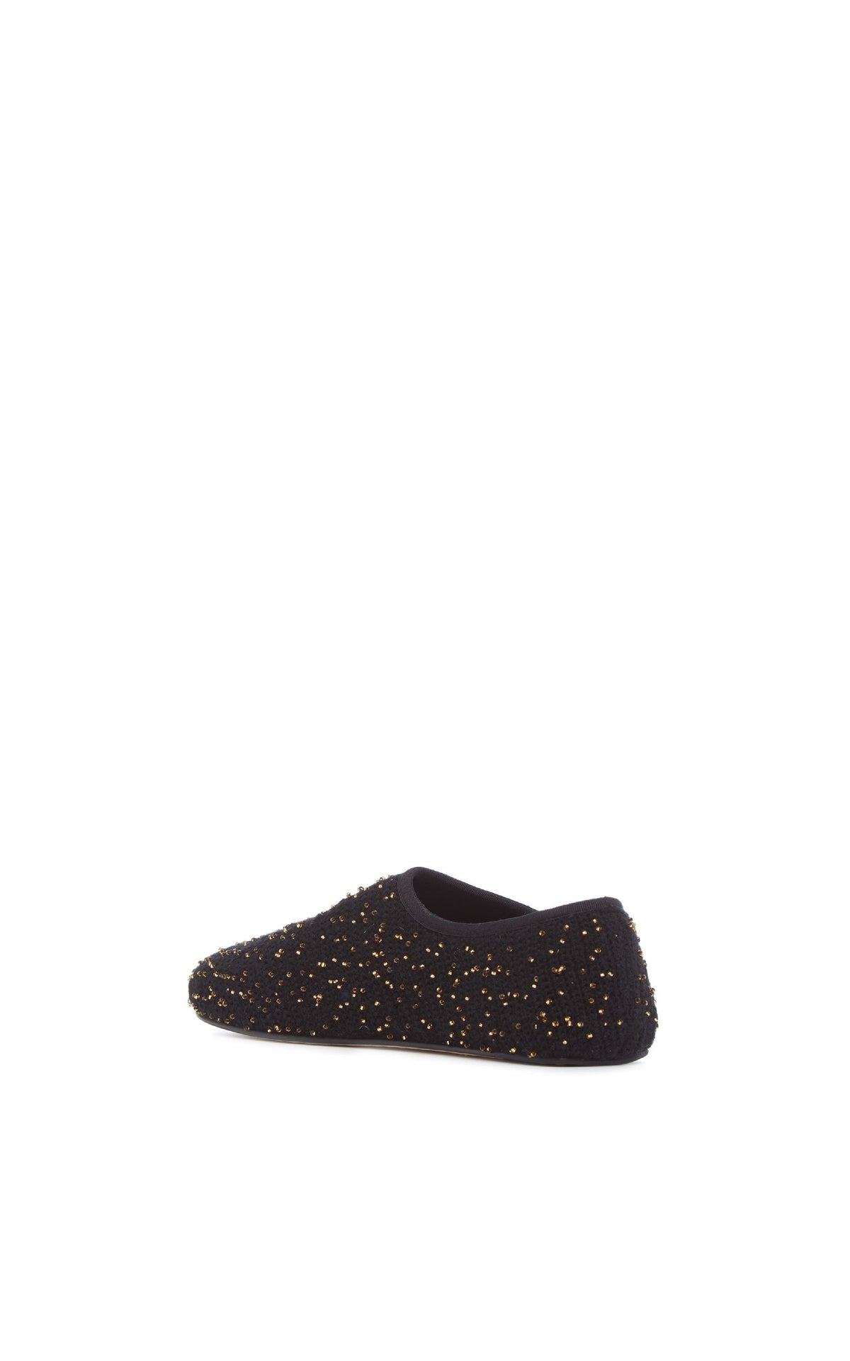 Callie Knit Ballerina en noir / or beaded bouclette