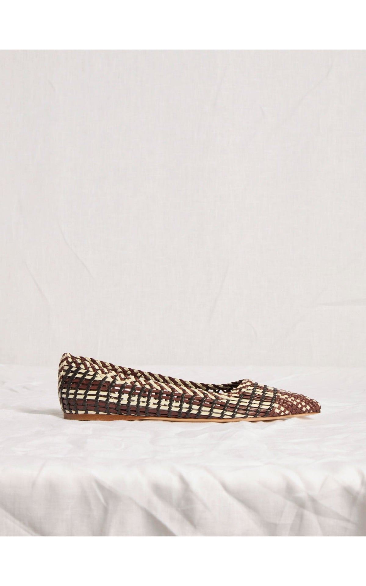 Aurora Flat en chocolat multicolore goat cuir