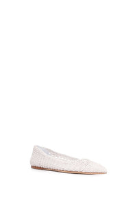 Aurora Flat en blanc nacré goat cuir