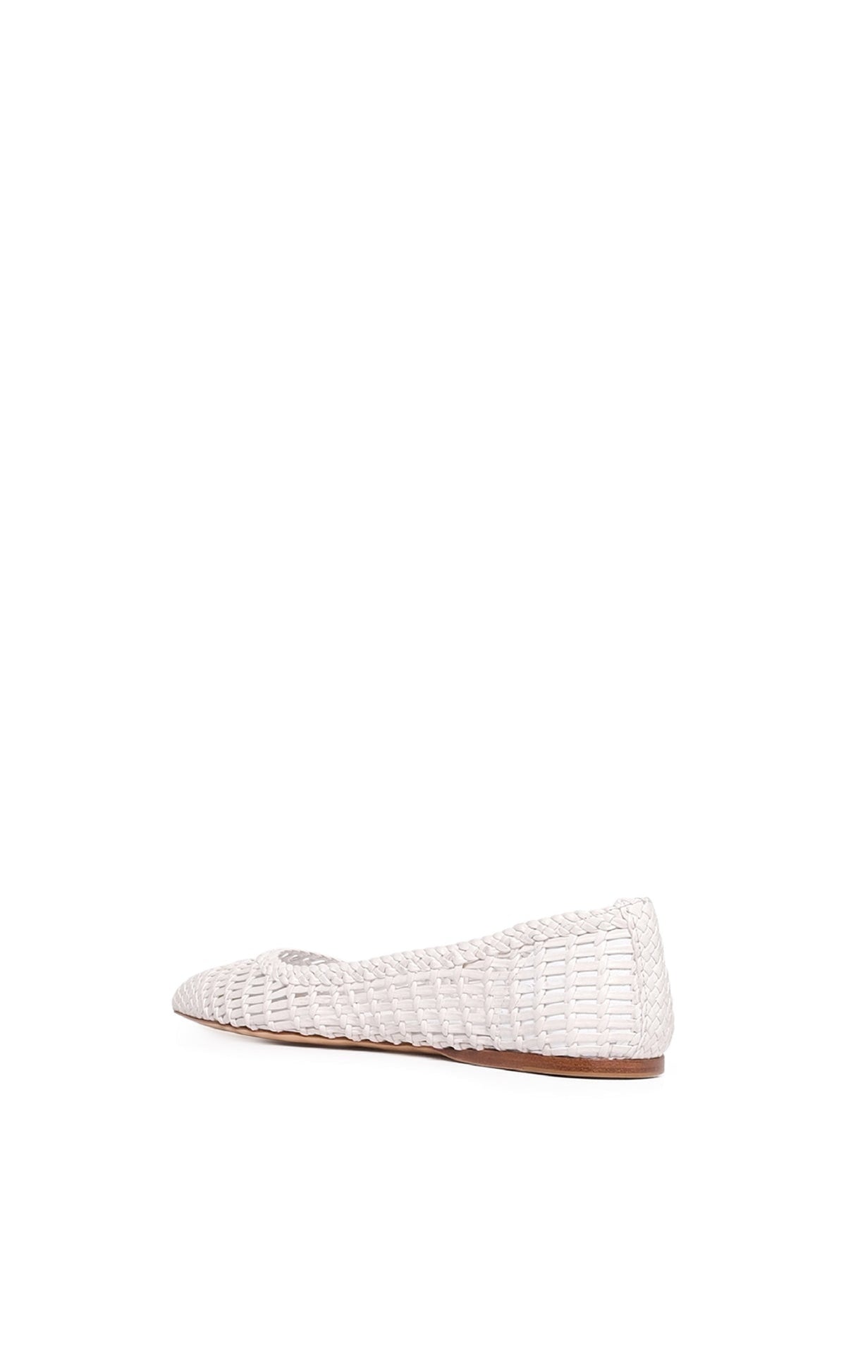 Aurora Flat en blanc nacré goat cuir