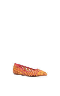 Aurora Flat en rose multicolore goat cuir