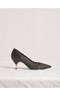 Andres Heel en noir goat cuir