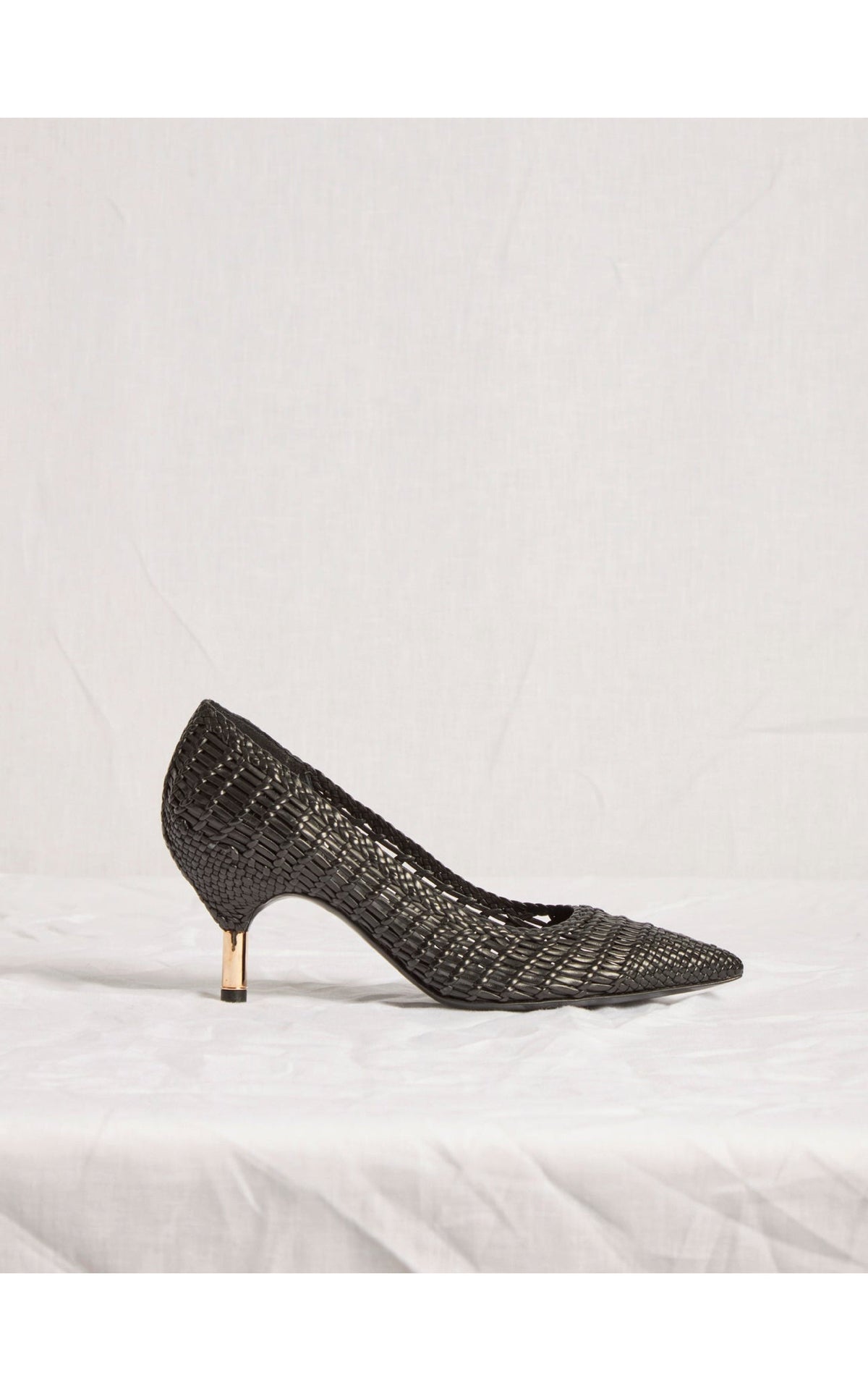 Andres Heel en noir goat cuir