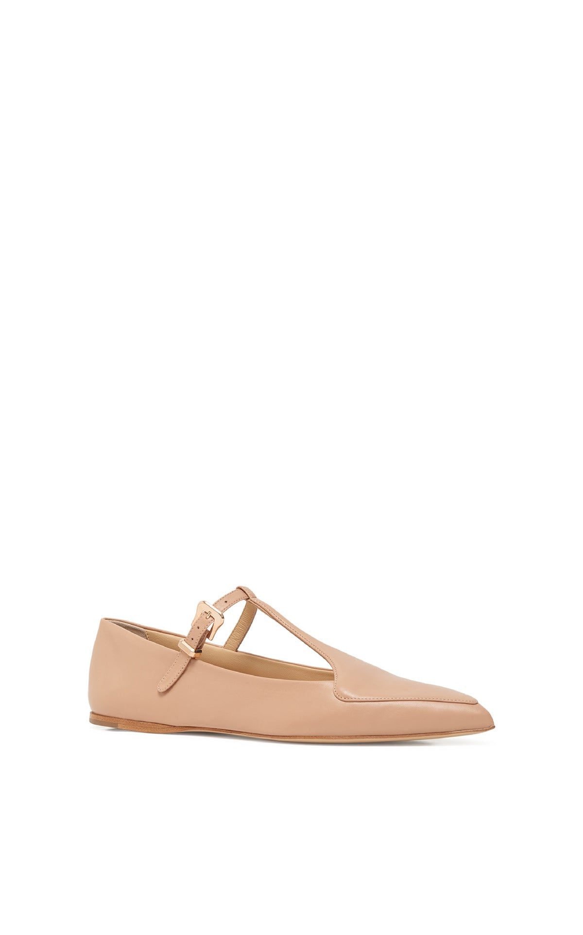 Liv Flat en nude lamb cuir