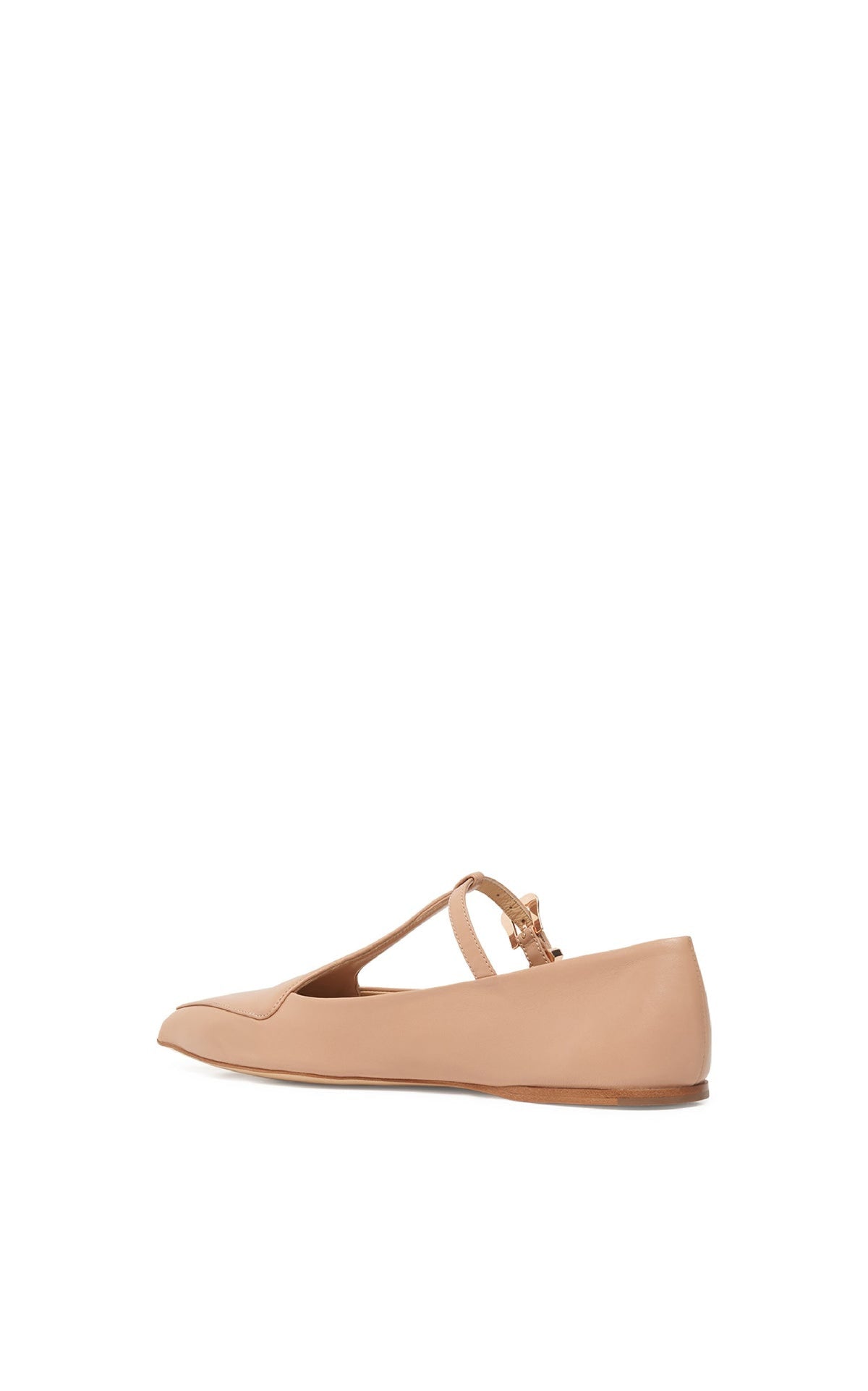 Liv Flat en nude lamb cuir