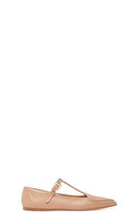Liv Flat en nude lamb cuir