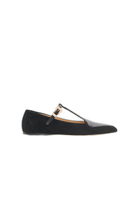 Black / Sandales plates Liv en daim - Black