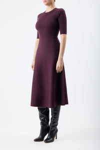 Seymore Dress en bordeaux wanaka mérinos cachemire