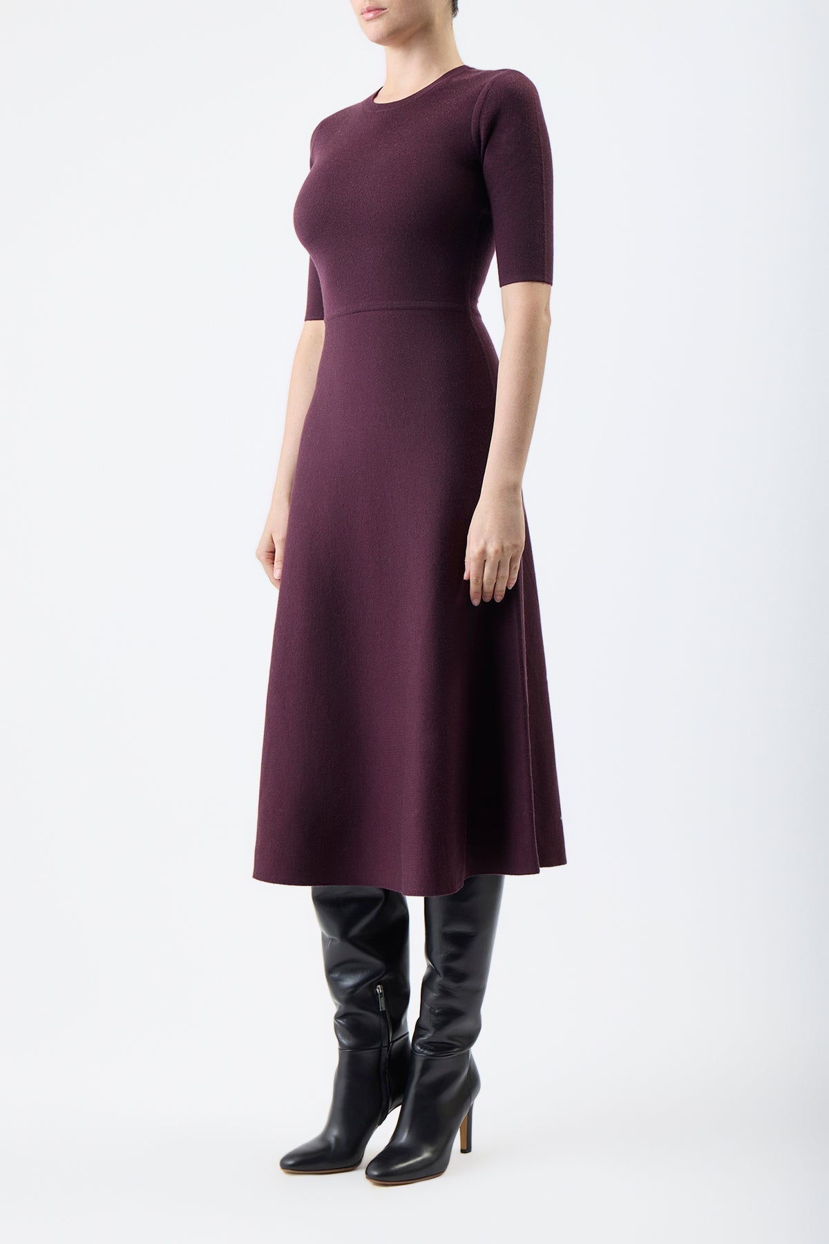 Seymore Dress en bordeaux wanaka mérinos cachemire