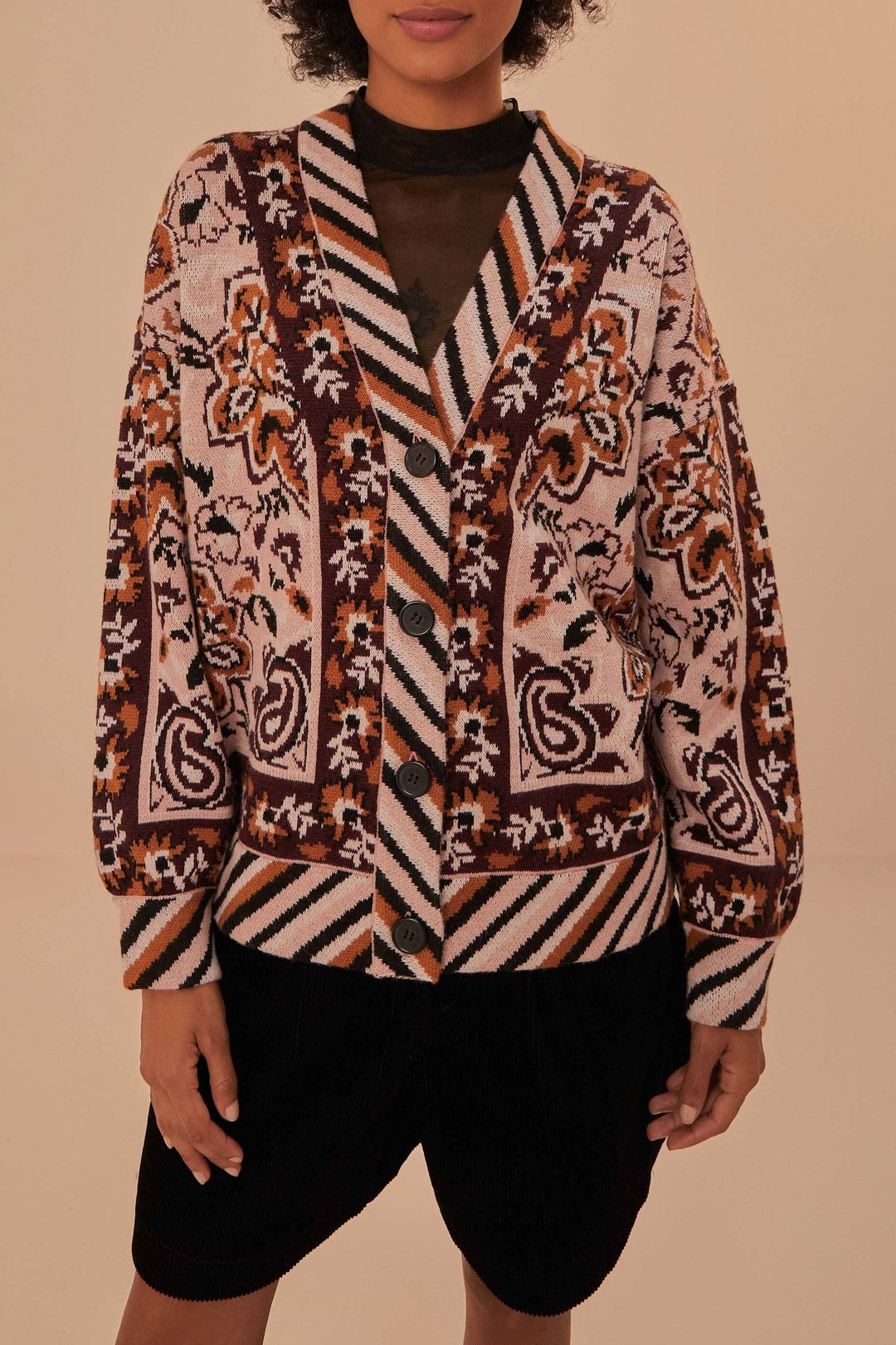 DJV_Glam Tapestry Burgundy Cardigans & Pulls - Glam Tapestry Burgundy