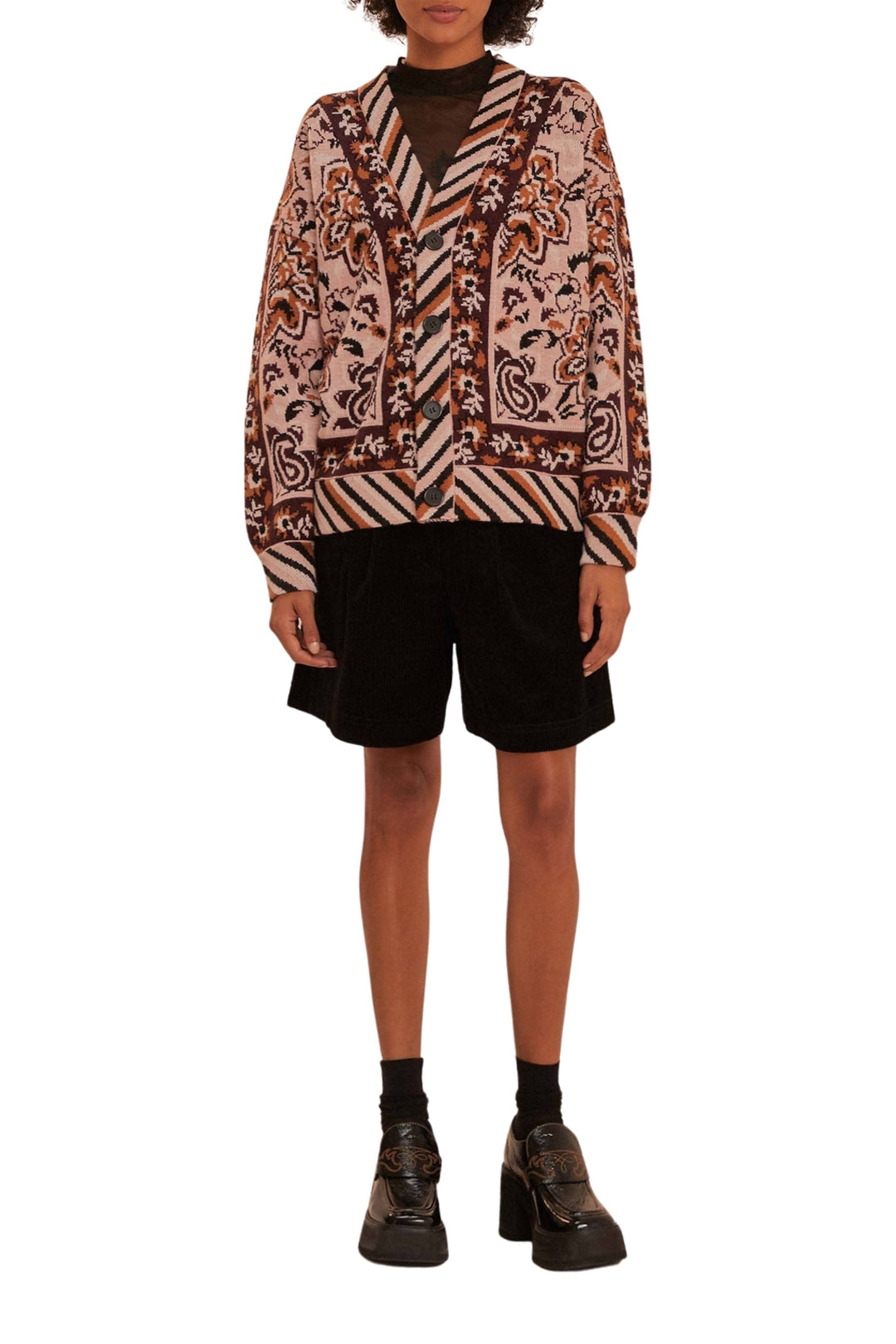 DJV_Glam Tapestry Burgundy Cardigans & Pulls - Glam Tapestry Burgundy