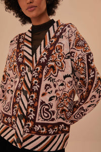 DJV_Glam Tapestry Burgundy Cardigans & Pulls - Glam Tapestry Burgundy